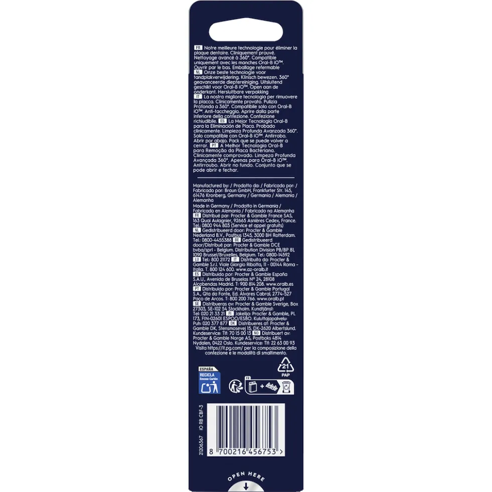 Testine di ricambio Oral B iO Series Ultimate Clean nere, 3 pezzi