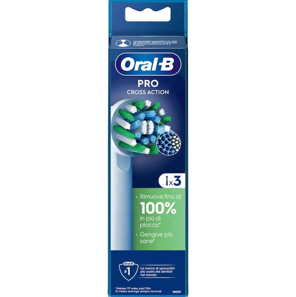 Testine di ricambio Oral-B Pro Cross Action, confezione da 3