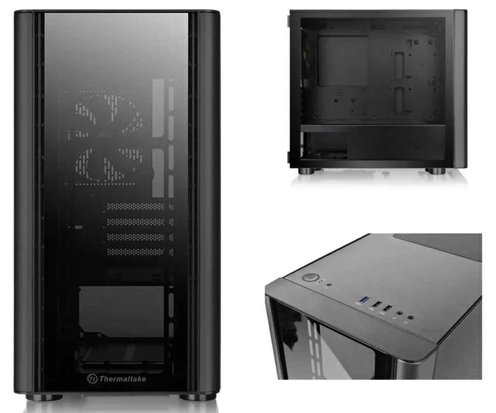 THERMALTAKE PC CASE V150-TG CA-1R1-00S1WN-00 *1VENTOLA NERA INCLUSA