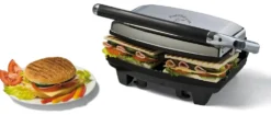 Tostiera Ariete 00C191110AR0 TOAST&GRILL Slim Silver e Black
