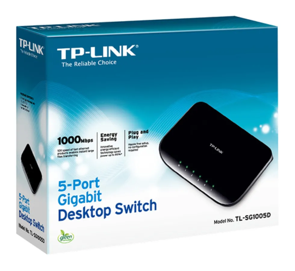 TPLINK HUB SWITCH 5 PORTE GIGABIT 10/100/1000 TL-SG1005D