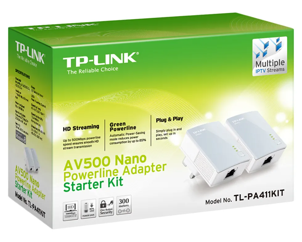 TPLINK POWERLINE AV600 600MPS KIT TL-PA411KIT