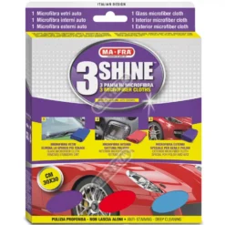Tris panni in microfibra per auto 3Shine