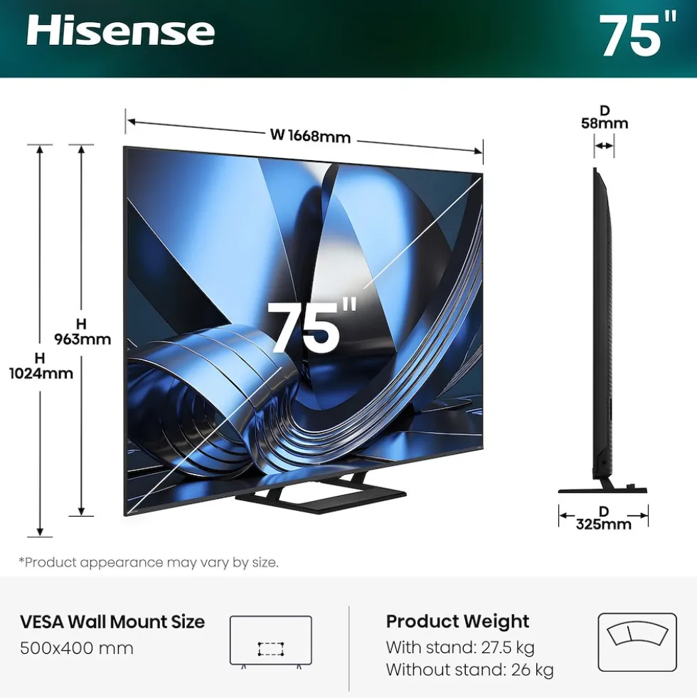 TV Mini LED Hisense 75U79SE 75 pollici QLED 4K 144Hz