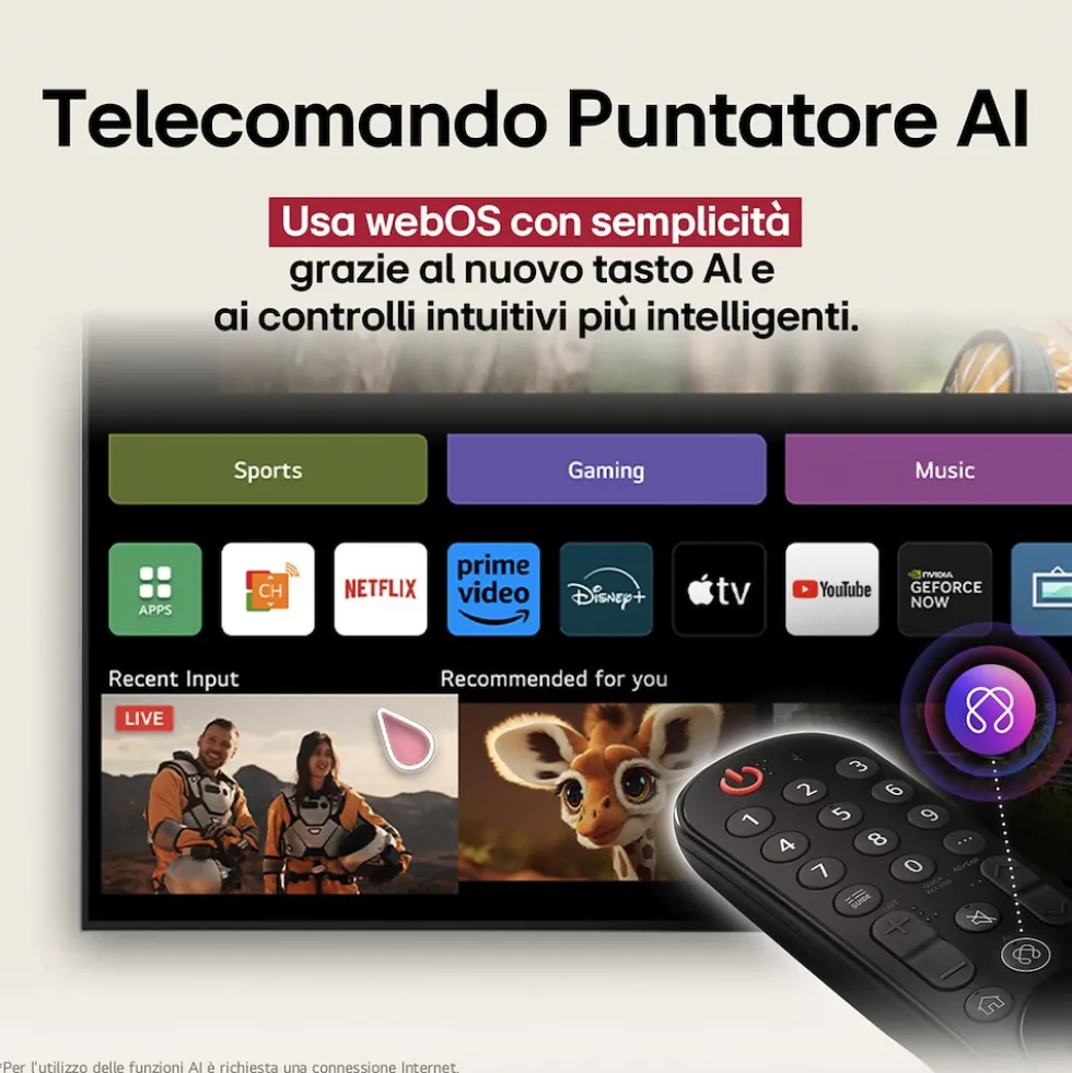 TV OLED LG Electronics OLED83C54LA.API con processore a9 Gen8 AI
