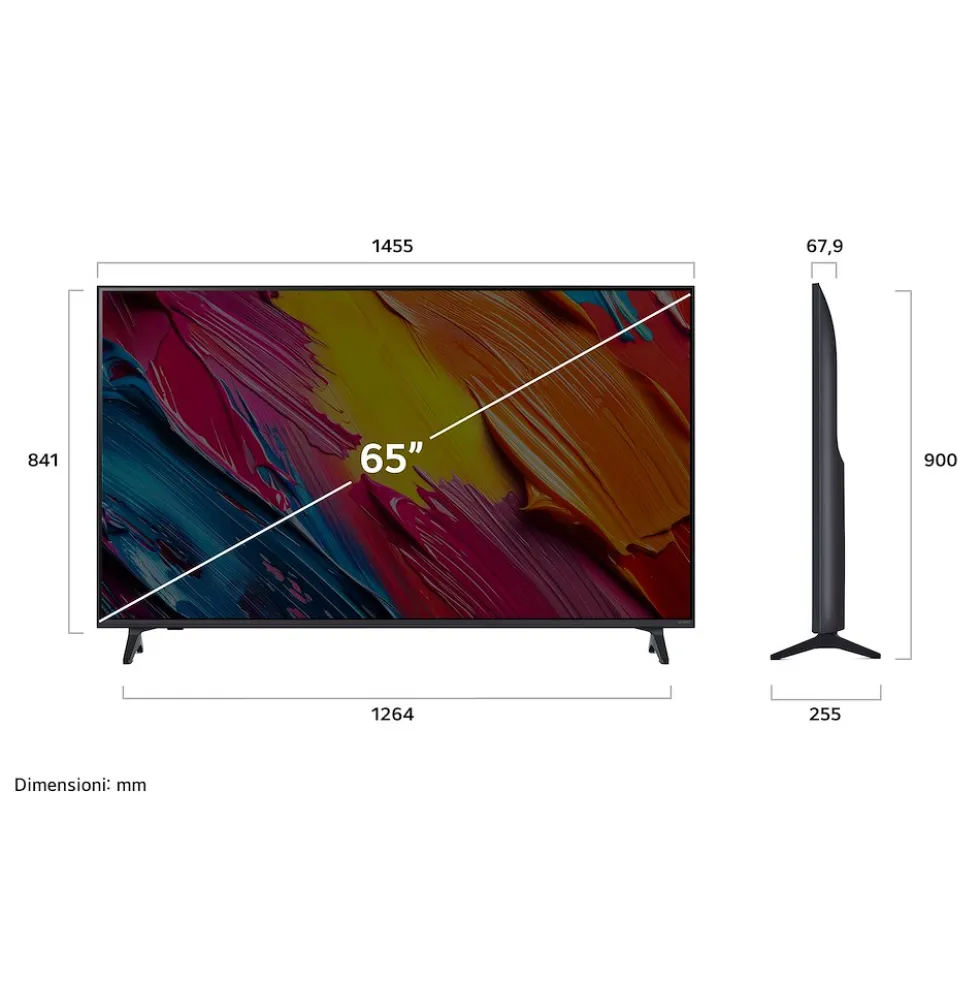 TV QNED LG 65QNED70A6A con processore Alpha7 Gen8 e Smart TV WebOS