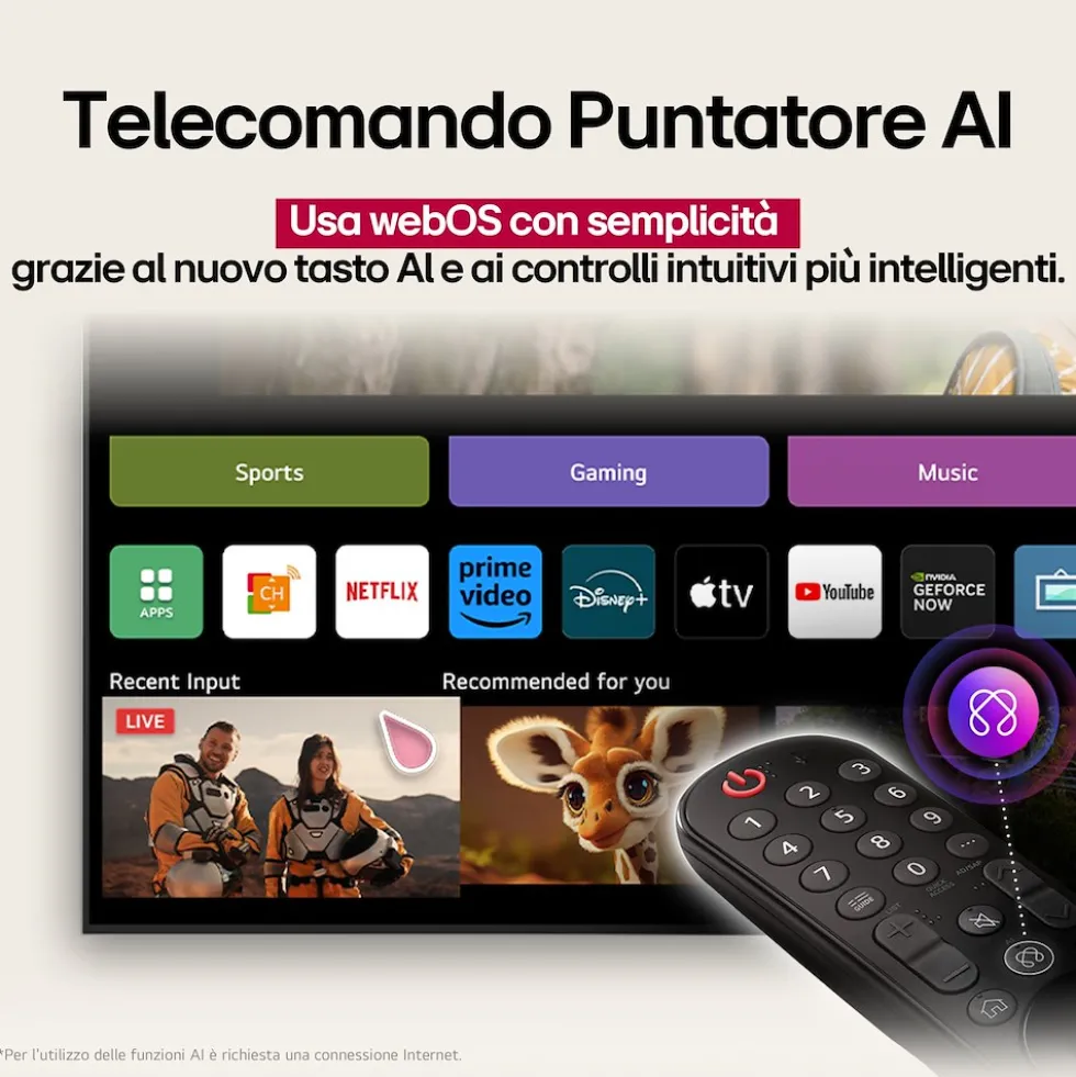 TV QNED LG 65QNED70A6A con processore Alpha7 Gen8 e Smart TV WebOS