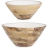 Vaso Yes Everyday 0550911 KNOSSOS set 2 ciotole Bianco e Legno