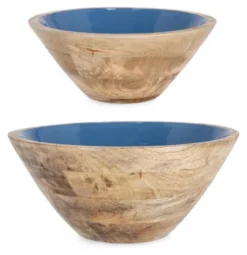 Vaso Yes Everyday 0550912 KNOSSOS set 2 ciotole Blu e Legno