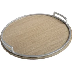 Vassoio in legno con manici in metallo Ø 41,5 cm - Birch