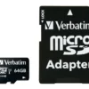 VERBATIM MICRO SD 64GB CON ADATTATTATORE 44084 CL10