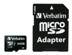 VERBATIM MICRO SD 64GB CON ADATTATTATORE 44084 CL10