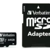 VERBATIM MICRO SD PRO 64GB U3 CON ADATTATTATORE 47042 CL10