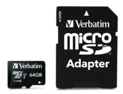 VERBATIM MICRO SD PRO 64GB U3 CON ADATTATTATORE 47042 CL10