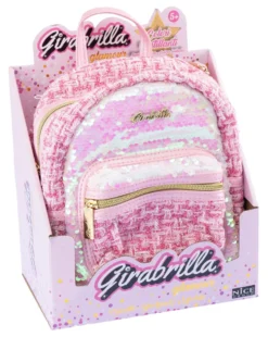 Zainetto Nice 19146 GIRABRILLA Tweed backpack Rosa