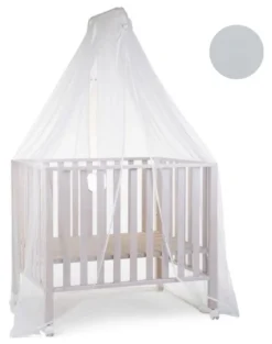 Zanzariera lettino Baby Idea 6020GR con asta Bianco e Grigio