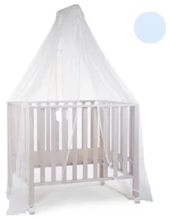 Zanzariera lettino Baby Idea 6020AZ con asta Bianco e Azzurro